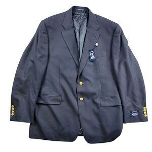 Ralph Lauren Chaps Blazer Jacket  Mens 42 Lined Gold Buttons Tags FLAW*